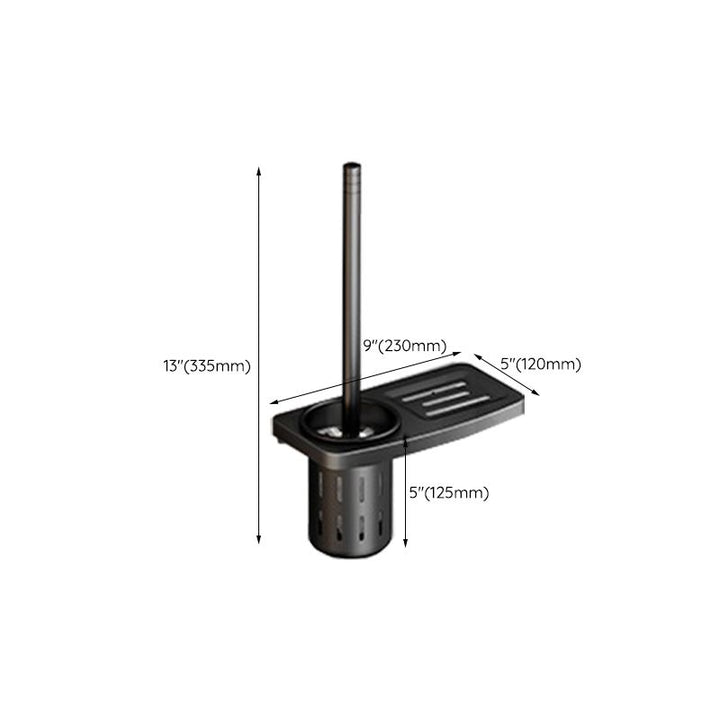 Lisslune | Classic Bathroom Accessories Set in Aluminum Black Finish Bathrobe Hook/ Towel Bar