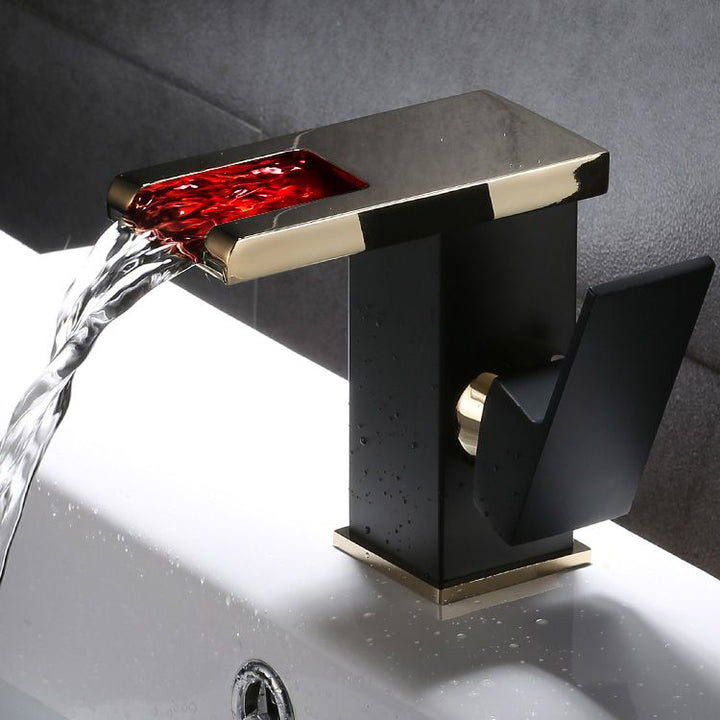 Lisslune | Basin Waterfall Outlet Single Lever Tap with LED Light