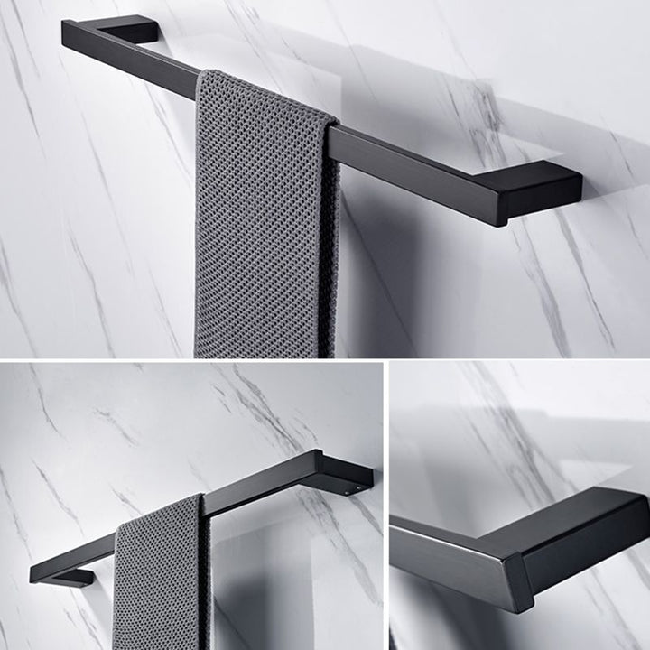 Lisslune | 5-piece Modernism Bath Accessory Set in Matte Black Stainless Steel