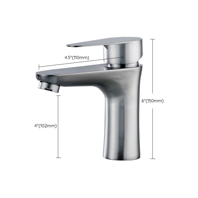 Lisslune | Contemporary Stainless Steel Basin Tap Lever Handles Low Arc Basin Mixer
