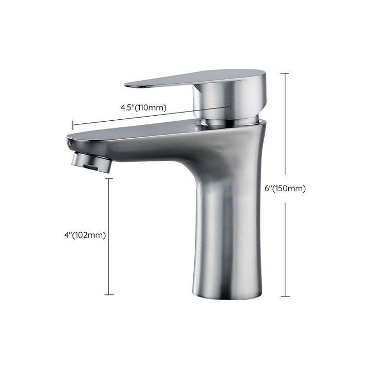 Lisslune | Contemporary Stainless Steel Basin Tap Lever Handles Low Arc Basin Mixer