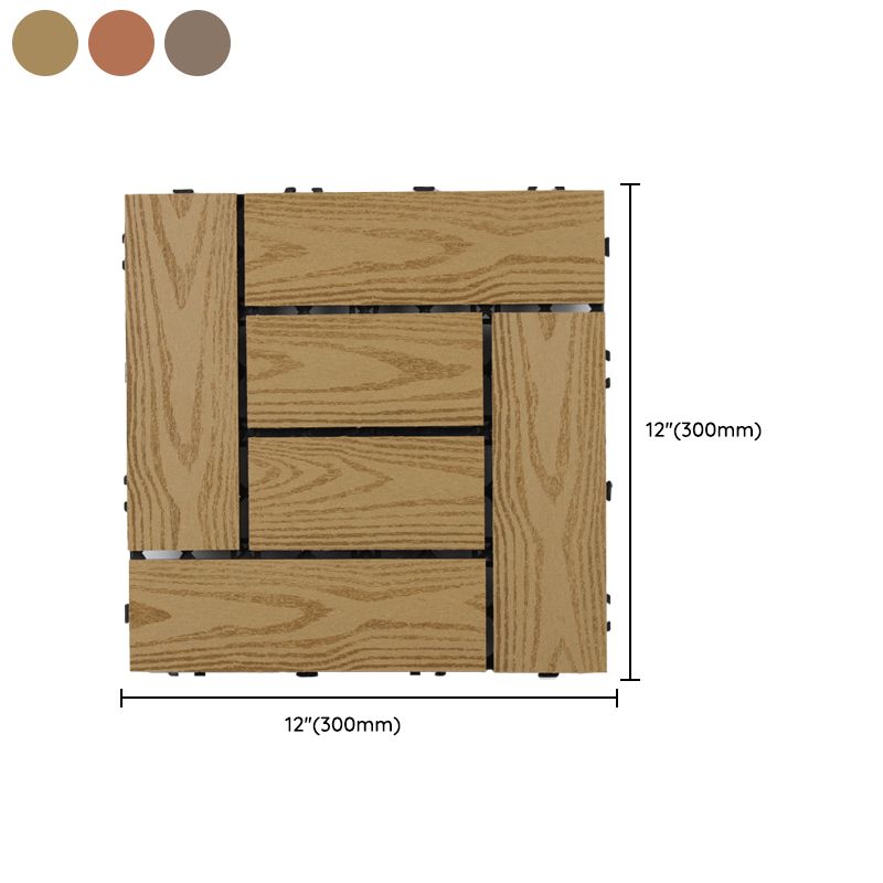 Lisslune | Square Click Patio Floor Tiles Stripe Pattern Tile Set Floorboard