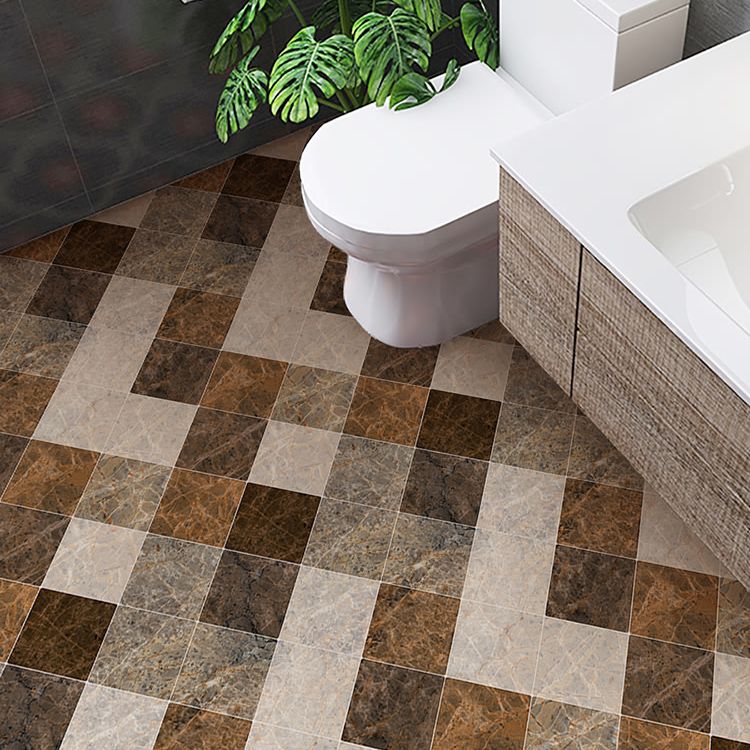 Lisslune | Brown non-slip floor tile 30 cm x 60 cm brick effect single tile PVC