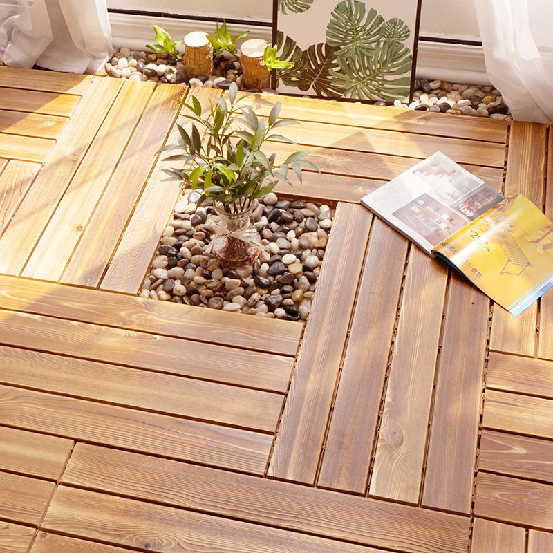 Lisslune | Parquet Pine Floor Tile Waterproof Click Lock Traditional Hardwood Floor for Living Room