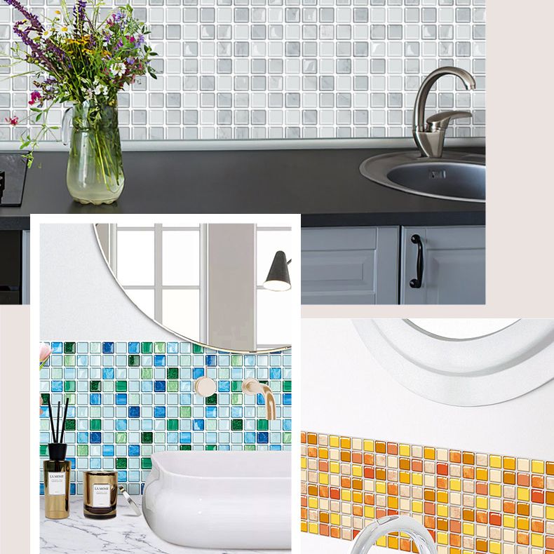 Lisslune | Peel and Stick PVC Tile Kitchen Waterproof Mosaic Backsplash Wall Tile