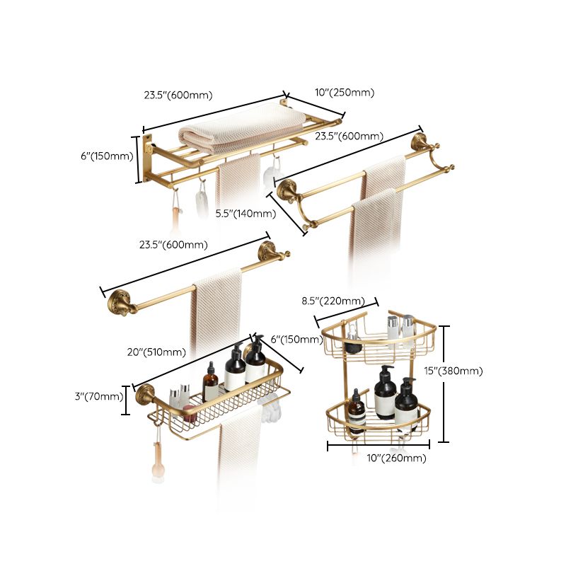 Lisslune | Modern Bathroom Accessory Set Paper Holder Bathroom Shelf Gold Bathroom Fittings Set