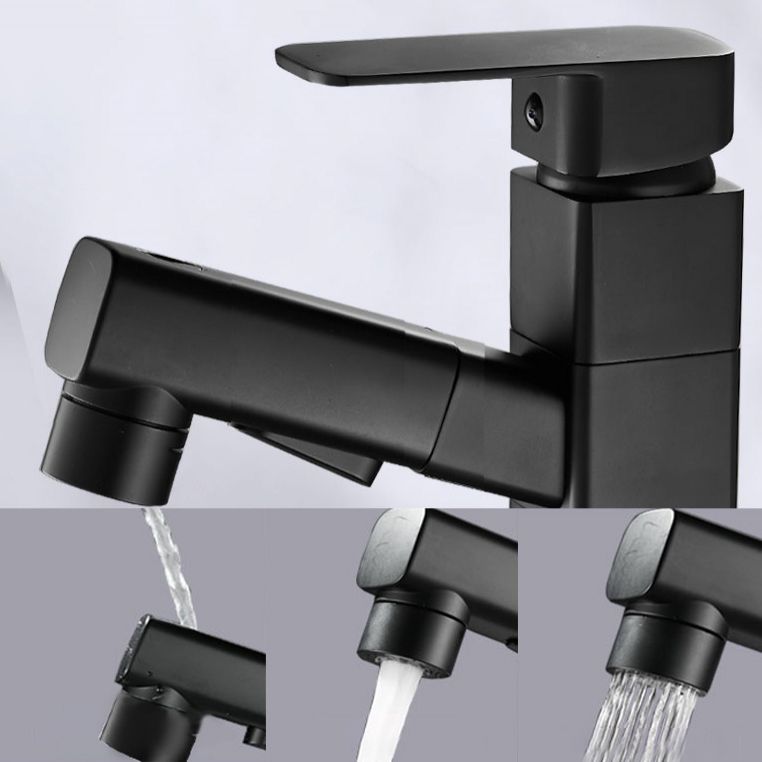 Lisslune | Bathroom faucet with pull-out lever handle single-hole sink faucet
