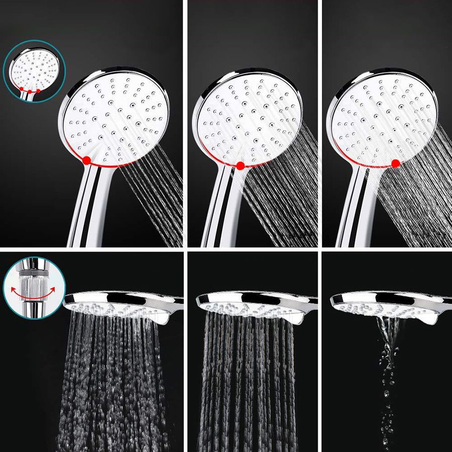 Lisslune | Modern Dual Shower Head Square High Arc Shower Head in Silver