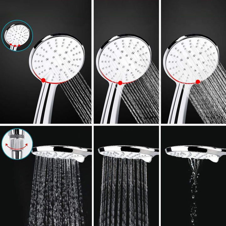 Lisslune | Modern Dual Shower Head Square High Arc Shower Head in Silver