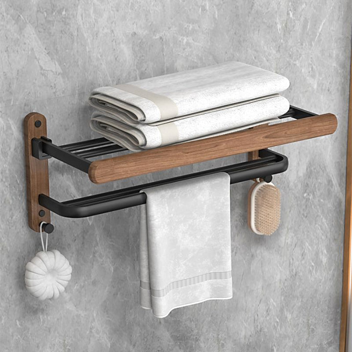 Lisslune | Metal and Wood Bathroom Accessories as Single Item or as Set without Drilling