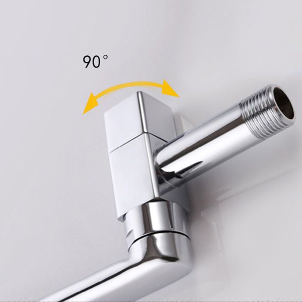 Lisslune | Contemporary Wall Mounted Bathroom Faucet Knob Handle Low Arc Swivel Solid Brass Faucet