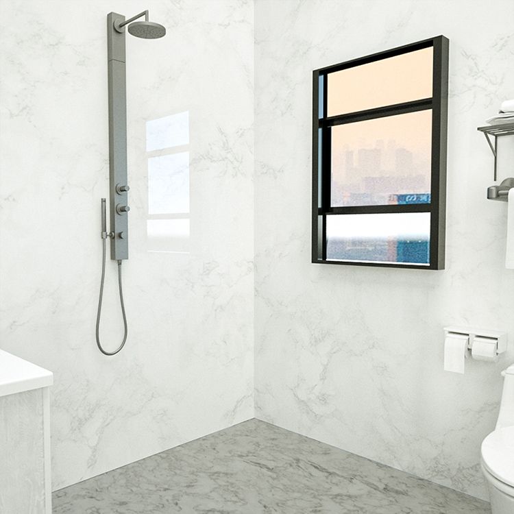Lisslune | Marbleing Water-repellent Tile PVC Single Peel-and-stick Tile for Bathroom Back Wall