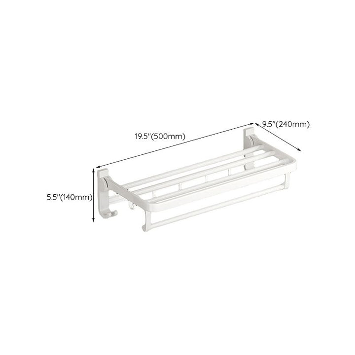 Lisslune | White Bathroom Accessories Set Contemporary Aluminum Bathroom Accessories Kit with Towel Rail