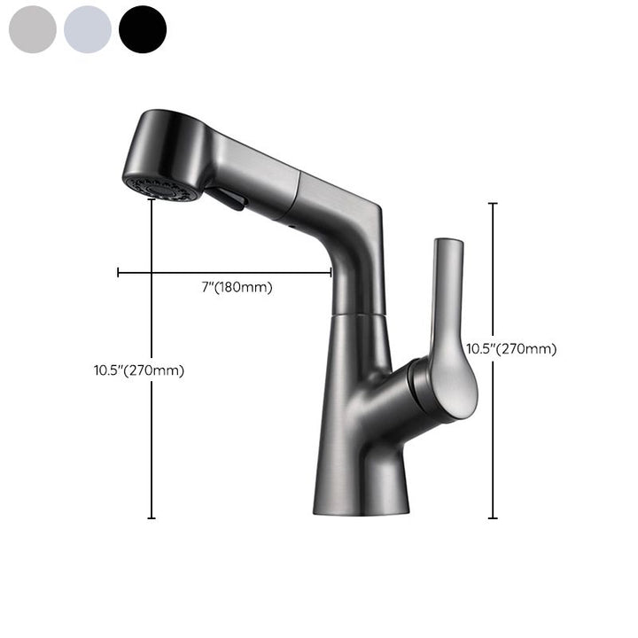 Lisslune | Modern Solid Color Faucet Metal Center Connection Sink Faucet for Bathroom