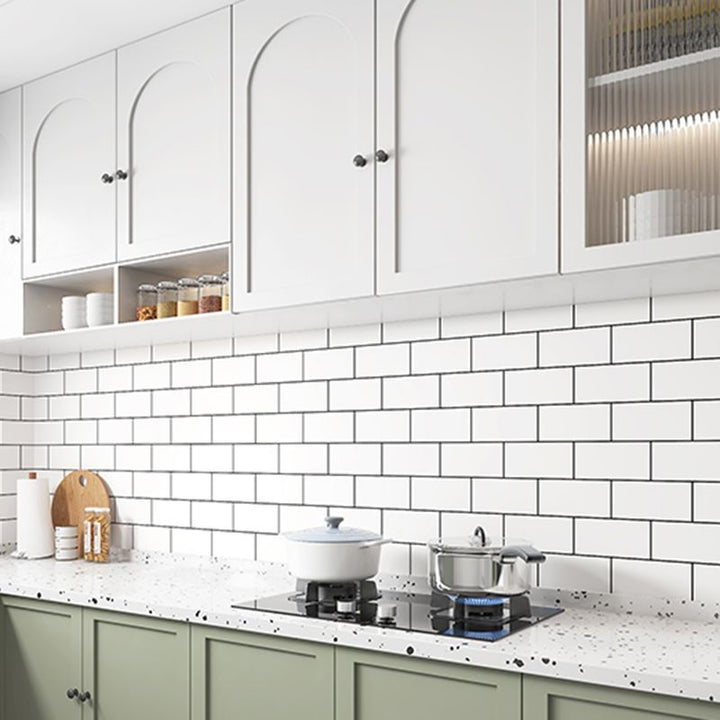 Lisslune | Modern Peel and Stick Tile PVC Rectangular 10 Pack Peel & Stick Field Tile for the Kitchen