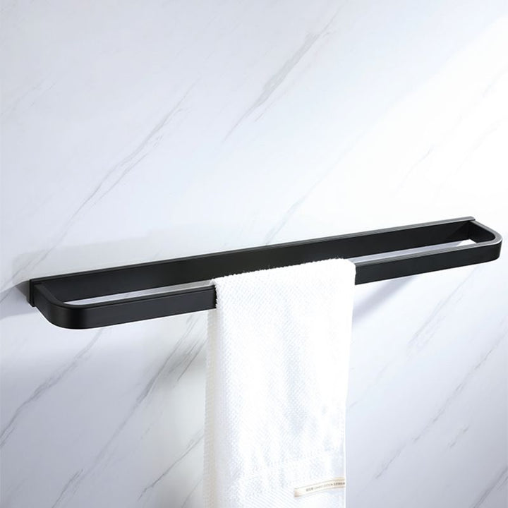 Lisslune | Modern Bathroom Hardware Set Bath Shelf Towel Bar Black Bath Hardware Set