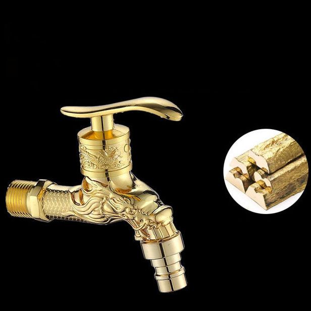 Lisslune | Vintage Classic Sink Faucet Zinc Single Handle Dragon Embossing Wall Mounted Faucet
