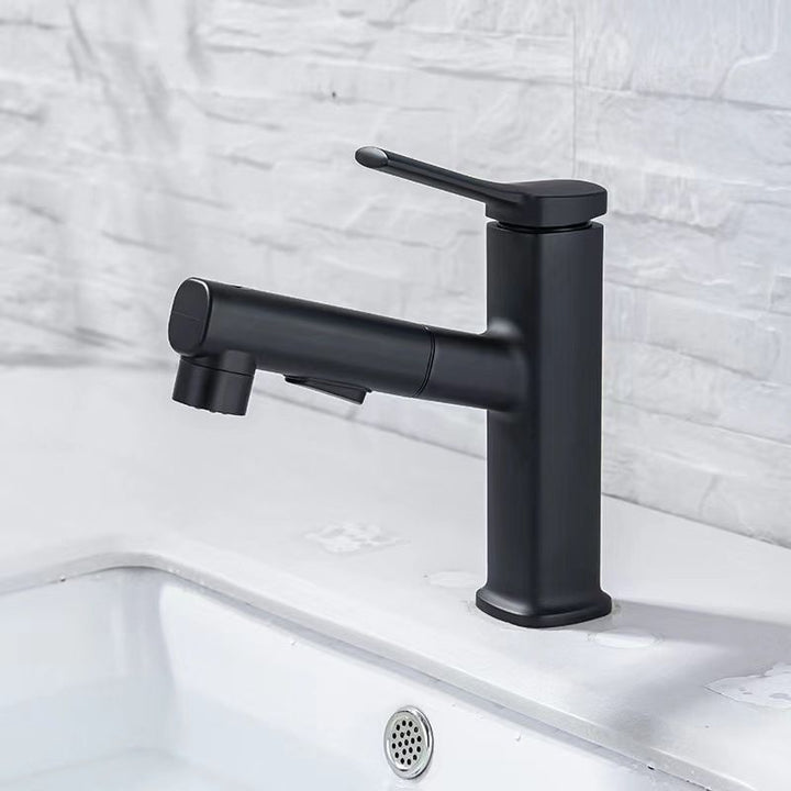 Lisslune | Contemporary Vessel Faucet Pull-out Centerset Faucet with Swivel Spout