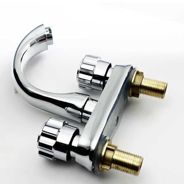 Lisslune | Modern Style Vessel Faucet Copper Knob Handle Low Arc Vessel Faucet