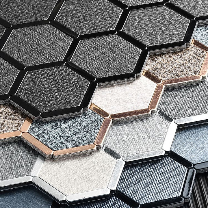 Lisslune | Mosaic Tile Wallpaper Hexagonal Shape Peel and Stick Backsplash