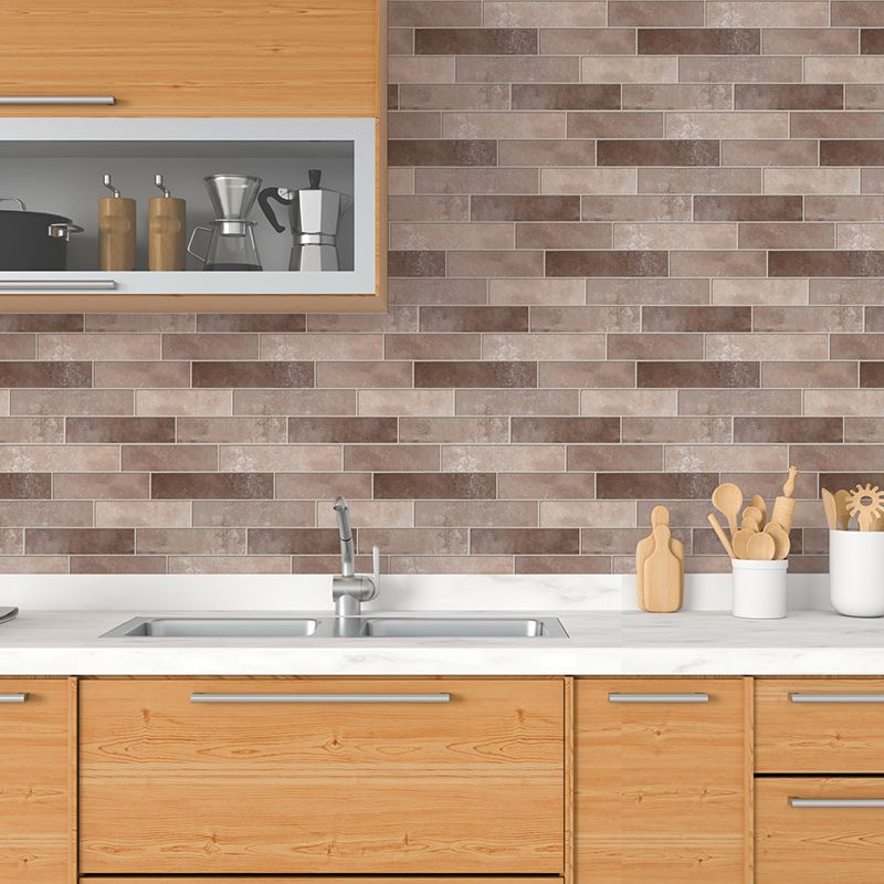 Lisslune | PVC Peel & Stick Tile Kitchen waterproof splash guard Peel and Stick Wall Tile Set of 18