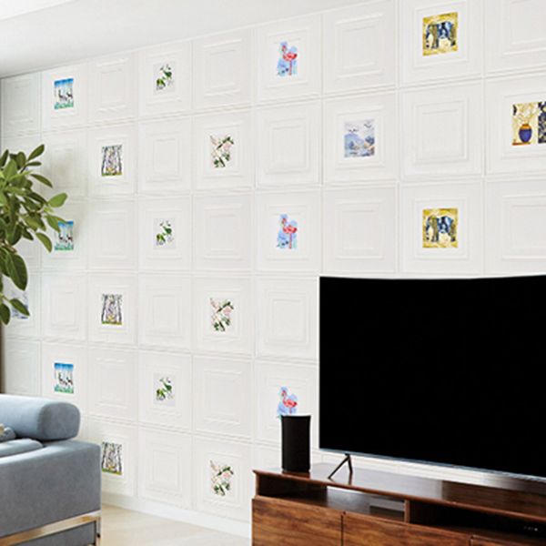 Lisslune | Modern Wall Panel Cartoon Print Peel and Stick Waterproof Wall Panel