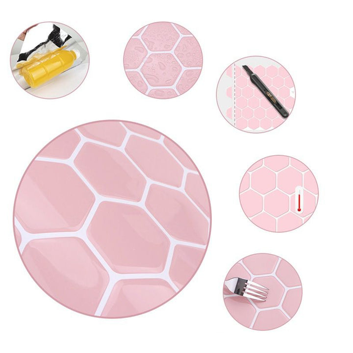 Lisslune | Self-adhesive Tiles Solid Color Hexagonal Scratch-resistant Self-adhesive Tiles