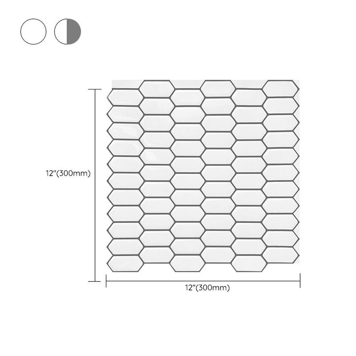 Lisslune | Modern Peel & Stick Field Tile PVC Hexagon Mosaic Tile Peel and Stick Back Wall