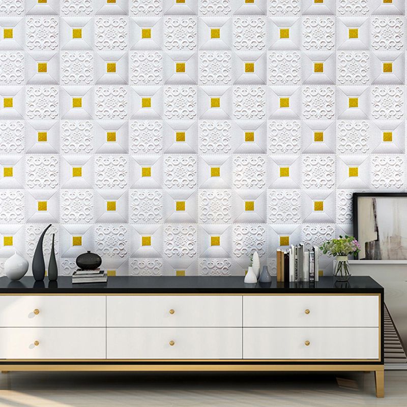 Lisslune | Wall Ceiling Glam Peel and Stick Waterproof Synthetic Brick Living Room Wall Panel (10-Pack)