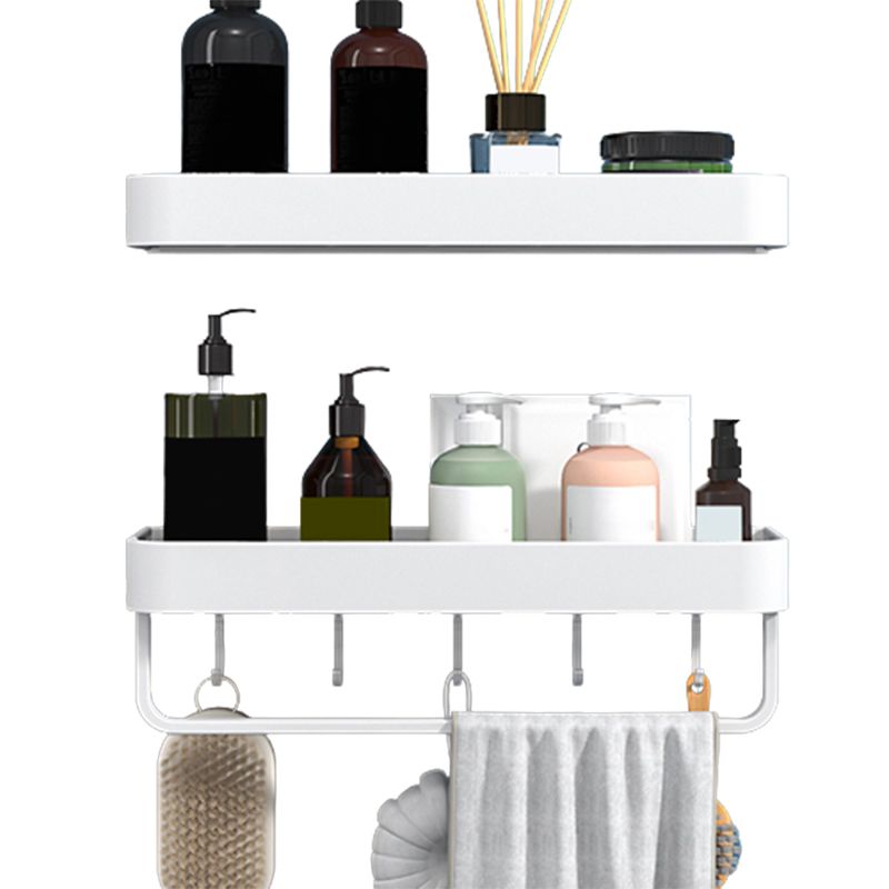 Lisslune | White 2-piece Bathroom Hardware Modern Bathroom Accessories Set, Bathroom Shelf