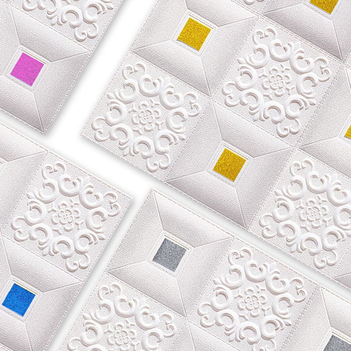 Lisslune | Wall Ceiling Glam Peel and Stick Waterproof Synthetic Brick Living Room Wall Panel (10-Pack)