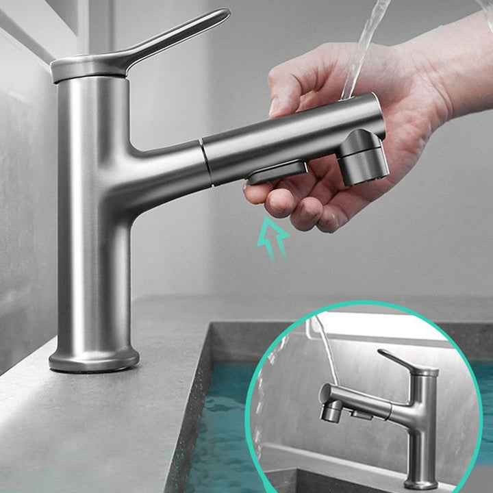 Lisslune | Contemporary Monochrome Sink Faucet Low Arc Centerset Sink Faucet for Bathroom