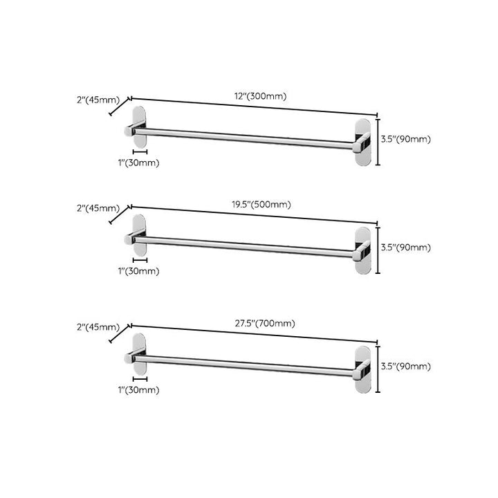 Lisslune | 2-Piece Stainless Steel Slip-Resistant Modern Chrome Bathroom Hardware Set