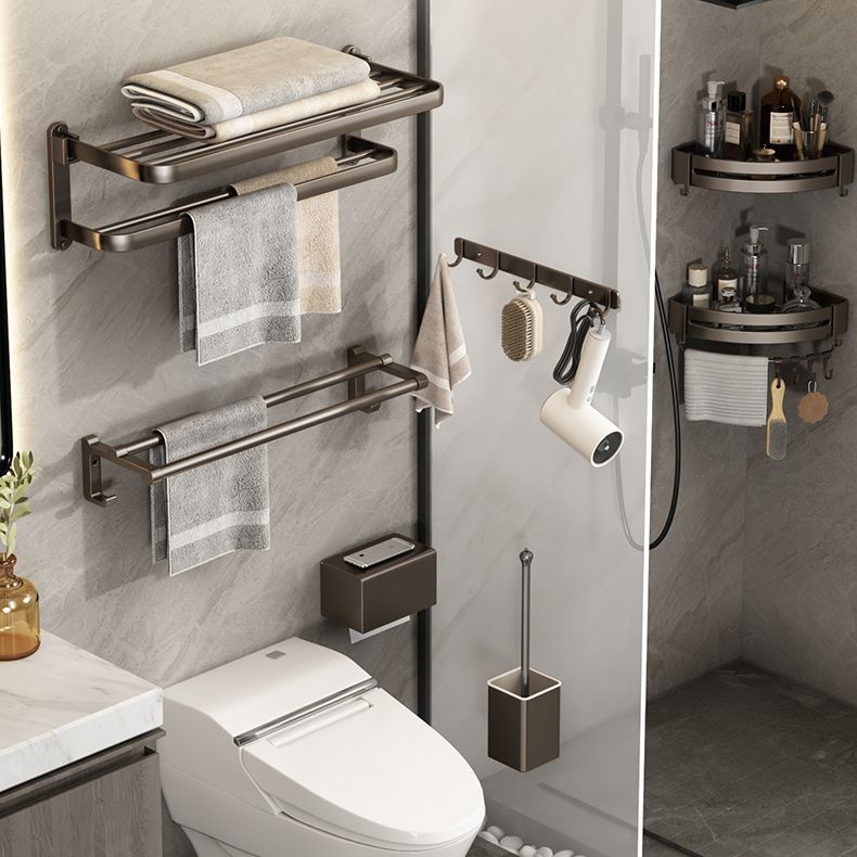 Lisslune | Contemporary Bathroom Accessory Set 3-piece Bath Shelf with Hooks
