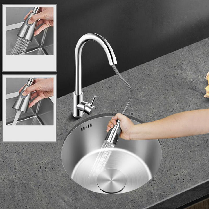 Lisslune | Contemporary Style Kitchen Sink Stainless Steel Round Kitchen Sink