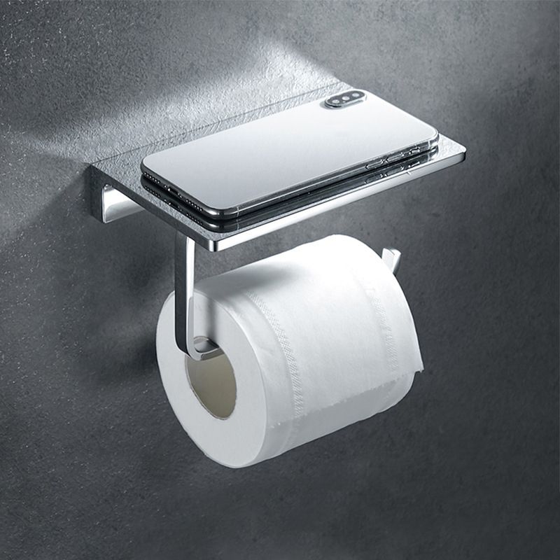 Lisslune | Contemporary 2-piece Bathroom Set in Polished Chrome Stainless Steel Toilet Paper Holder