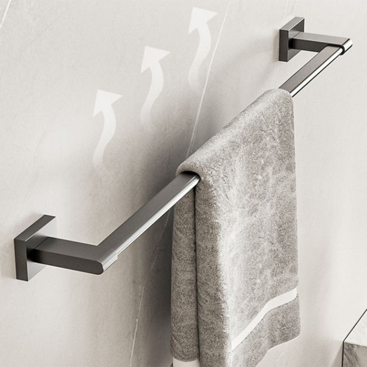 Lisslune | Modern bathroom accessory set bathroom shelf towel bar gray bath accessory set