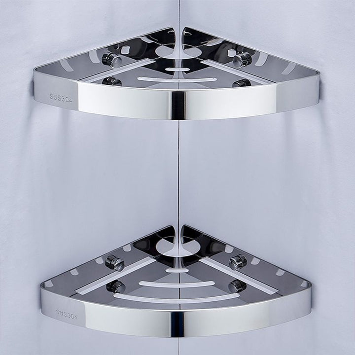 Lisslune | Silver/Black Bathroom Set Modern 1/2/3 Piece Anti-Rust Bathroom Shelf