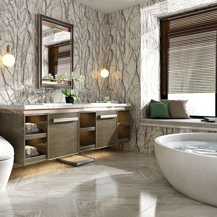 Lisslune | Contemporary Peel-and-Stick Wall Tiles Bathroom Field Tiles Wallpaper