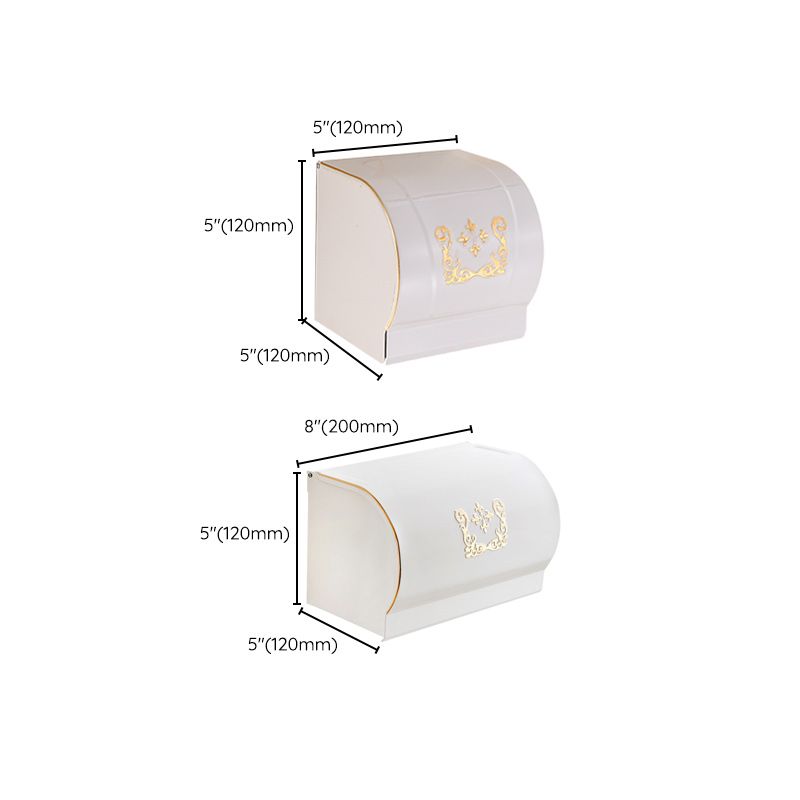 Lisslune | Vintage Bathroom Accessory Set Aluminum Paper Holder in White
