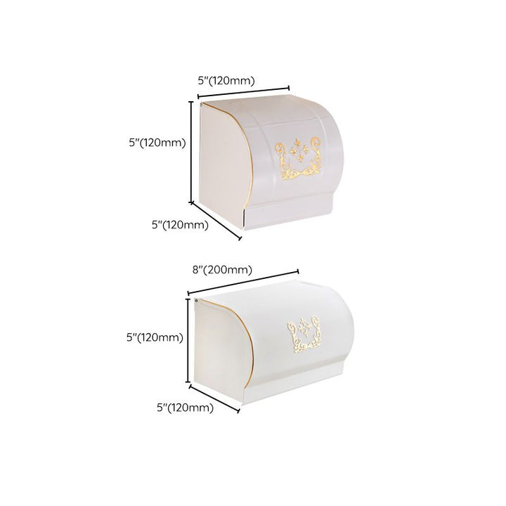 Lisslune | Vintage Bathroom Accessory Set Aluminum Paper Holder in White