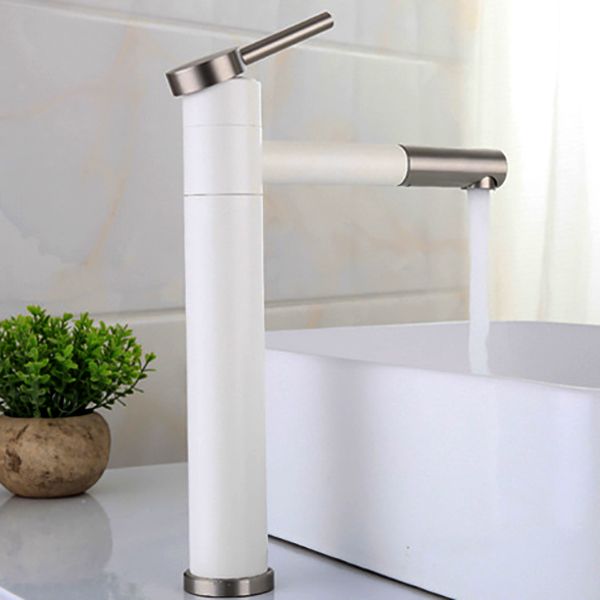 Lisslune | Modern Vessel Sink Faucet Stainless Steel Single Handle Low Arc Pull Down Vessel Faucet