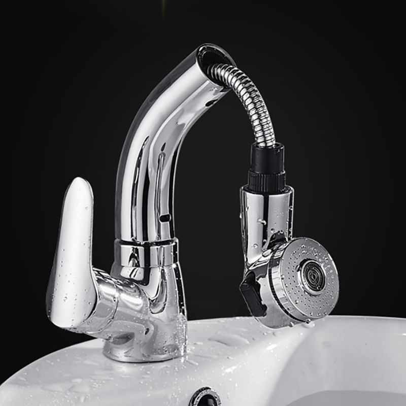 Lisslune | Vessel Sink Bathroom Faucet with Swivel Spout Single Handle Faucet with Pull-Out Spray