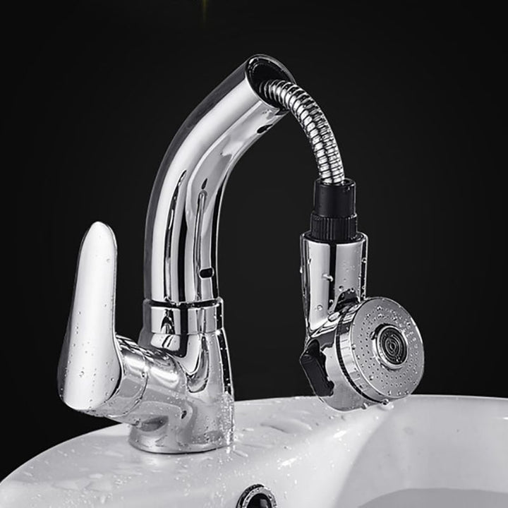 Lisslune | Vessel Sink Bathroom Faucet with Swivel Spout Single Handle Faucet with Pull-Out Spray