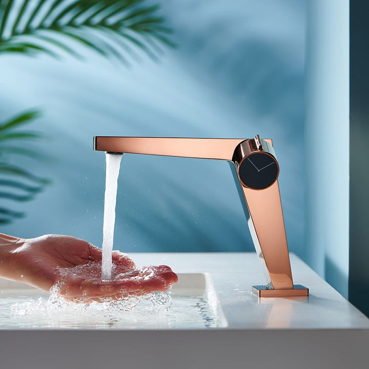 Lisslune | Modern Bathroom Sink Faucet Brass Knob Handle Low Arc Basin Faucet