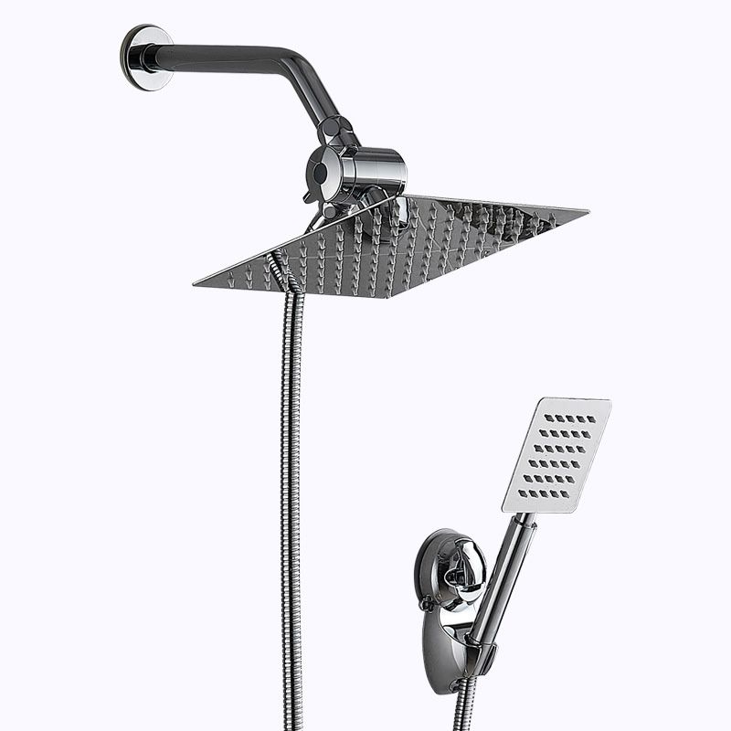 Lisslune | Square Metal Double Shower Heads Modern Shower with Shower Hose