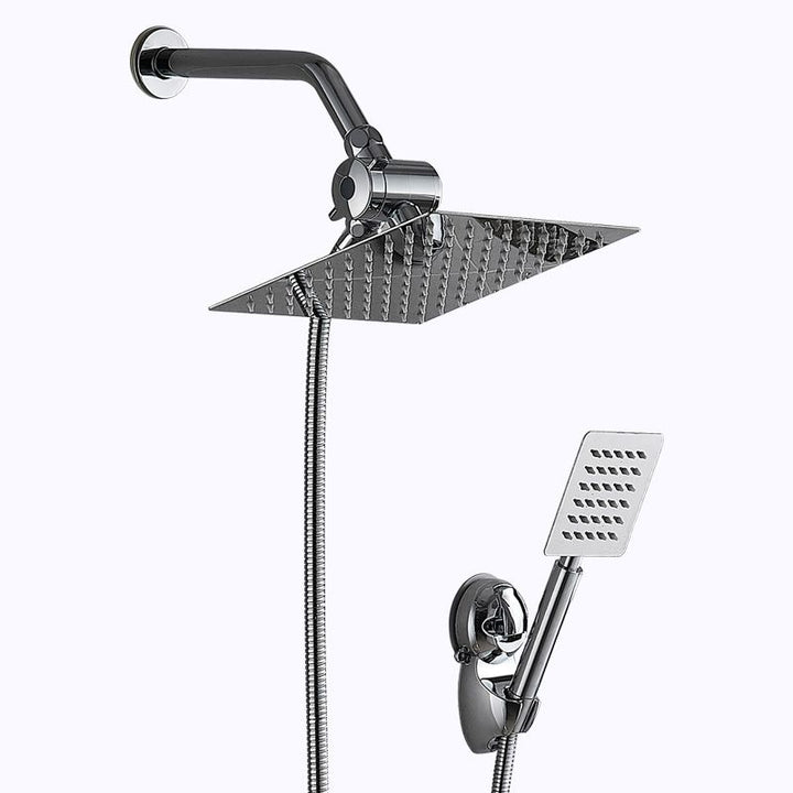 Lisslune | Square Metal Double Shower Heads Modern Shower with Shower Hose