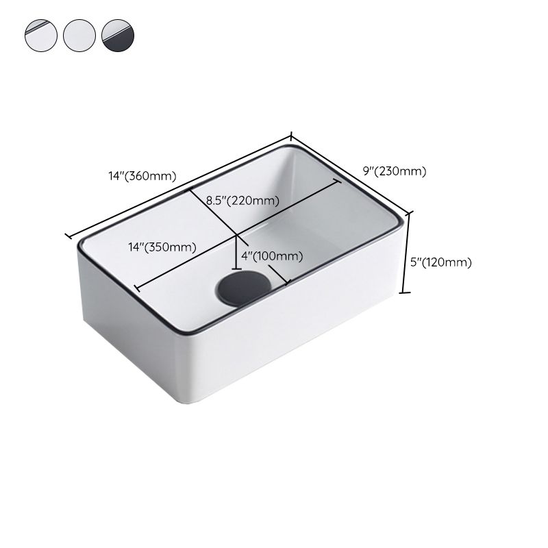 Lisslune | Modern porcelain floor wash basin Rectangular sink for the bathroom