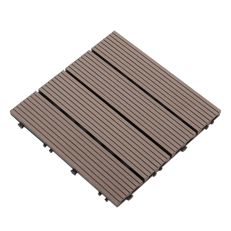 Lisslune | Composite Plank Tiles Striped Pattern Square Deck Flooring Outdoor Patio