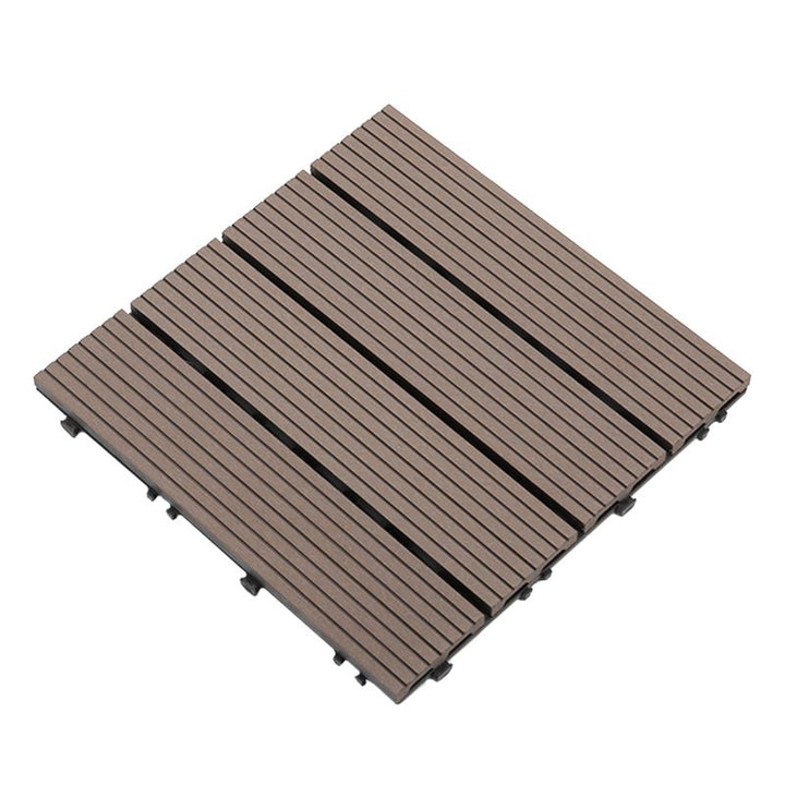 Lisslune | Composite Plank Tiles Striped Pattern Square Deck Flooring Outdoor Patio